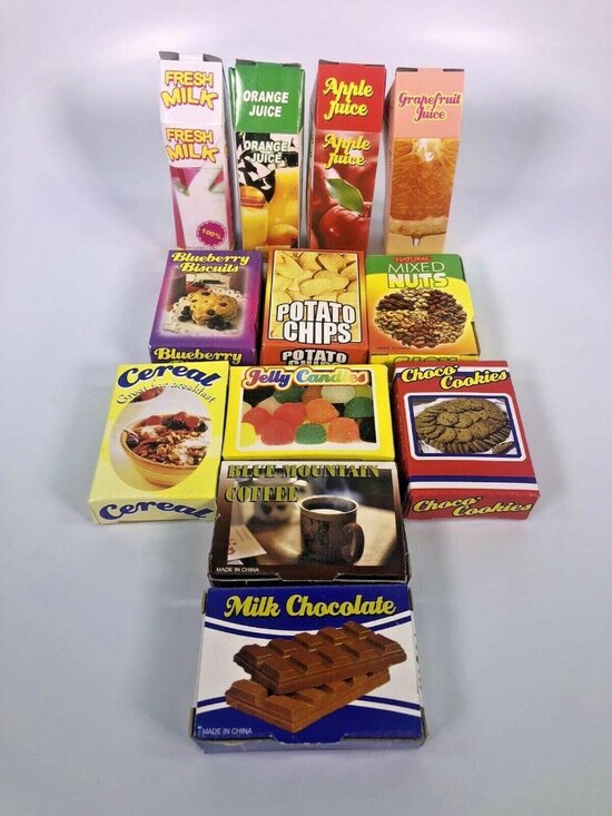 Other - vtg lot of12 miniature play food grocery store display